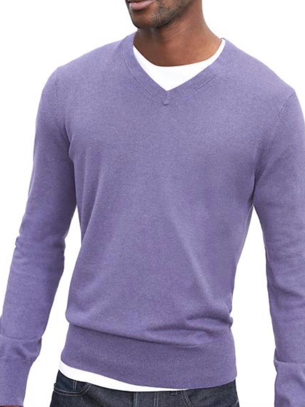 Banana Republic silk,cotton and cashmere blend lilac men’s v-neck sweater size M